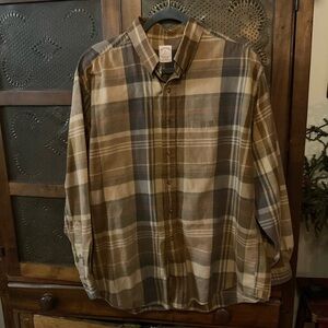 Vintage Brooks Brothers Brown Flannel Shirt XL